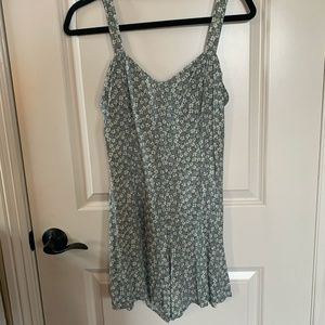 Green Floral Romper